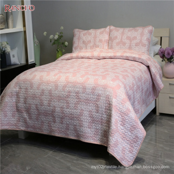 Latest design microfiber embroidery bedspread